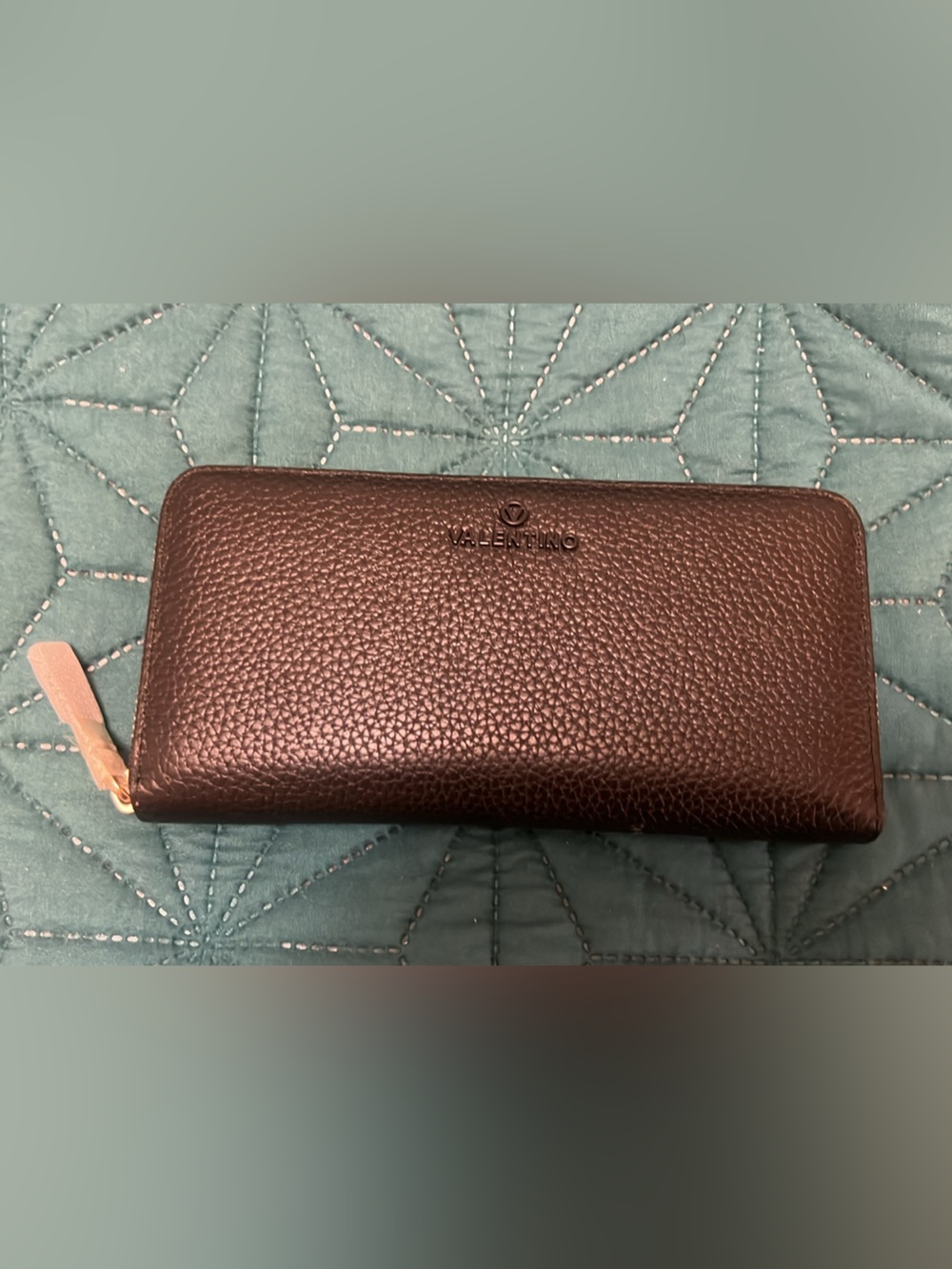 Valentino Black Textured Leather Wallet